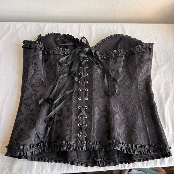 Damask & Satin Ribbon Laced Corset - Picture 7 of 14